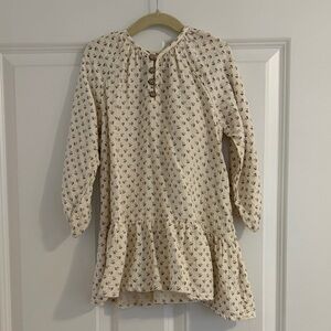 Quincy Mae - Floral Cream Long Sleeve Dress 4/5year
